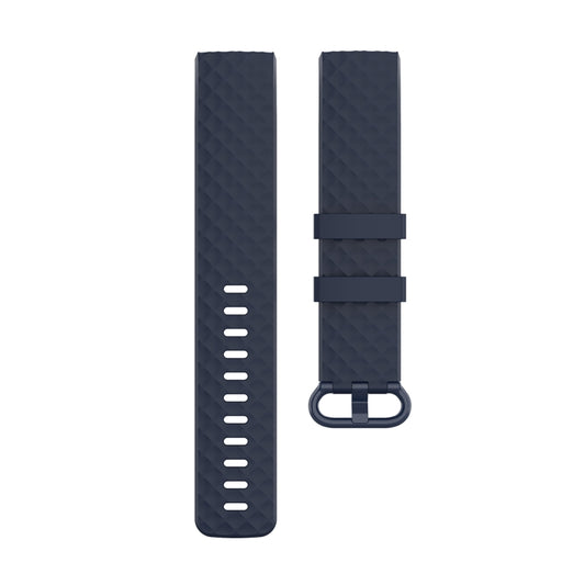 Color Buckle TPU Wrist Strap Watch Band for Fitbit Charge 4 / Charge 3 / Charge 3 SE, Size: S(Navy Blue) by bashfashion