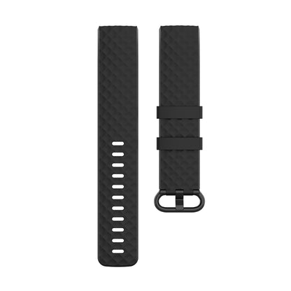 Color Buckle TPU Wrist Strap Watch Band for Fitbit Charge 4 / Charge 3 / Charge 3 SE, Size: S(Black) by bashfashion