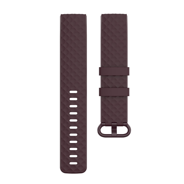 Color Buckle TPU Wrist Strap Watch Band for Fitbit Charge 4 / Charge 3 / Charge 3 SE, Size: S(Rosewood) by bashfashion