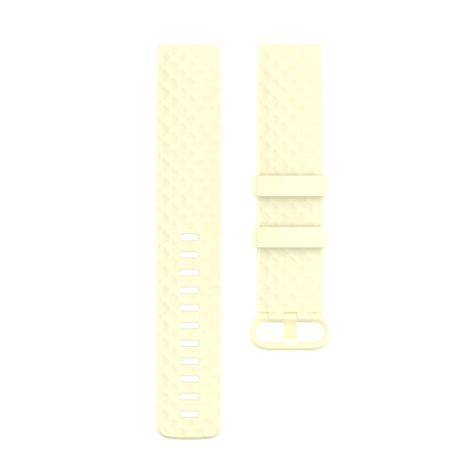 Color Buckle TPU Wrist Strap Watch Band for Fitbit Charge 4 / Charge 3 / Charge 3 SE, Size: S(Light Yellow) by bashfashion