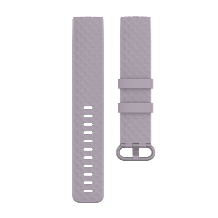 Color Buckle TPU Wrist Strap Watch Band for Fitbit Charge 4 / Charge 3 / Charge 3 SE, Size: S(Light Purple) by bashfashion