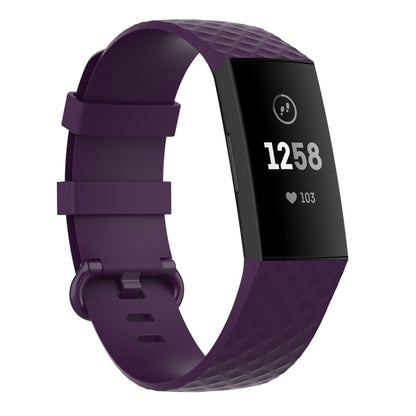 Color Buckle TPU Wrist Strap Watch Band for Fitbit Charge 4 / Charge 3 / Charge 3 SE, Size: S(Dark Purple) by bashfashion