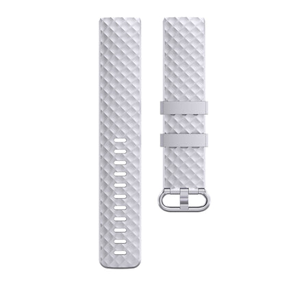 Color Buckle TPU Wrist Strap Watch Band for Fitbit Charge 4 / Charge 3 / Charge 3 SE, Size: S(Silver) by bashfashion