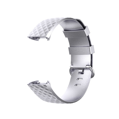 Color Buckle TPU Wrist Strap Watch Band for Fitbit Charge 4 / Charge 3 / Charge 3 SE, Size: S(Silver) by bashfashion