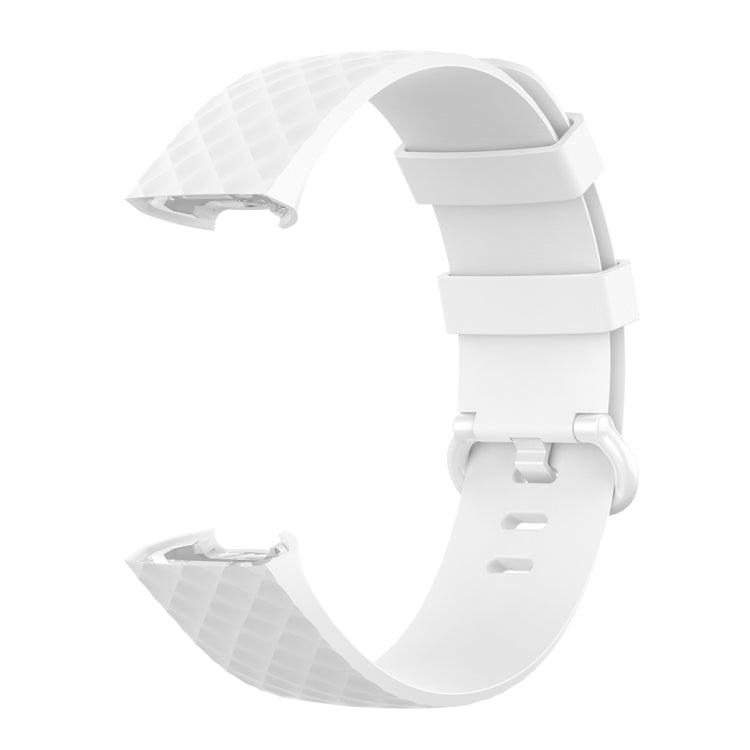 Color Buckle TPU Wrist Strap Watch Band for Fitbit Charge 4 / Charge 3 / Charge 3 SE, Size: L(White) by bashfashion