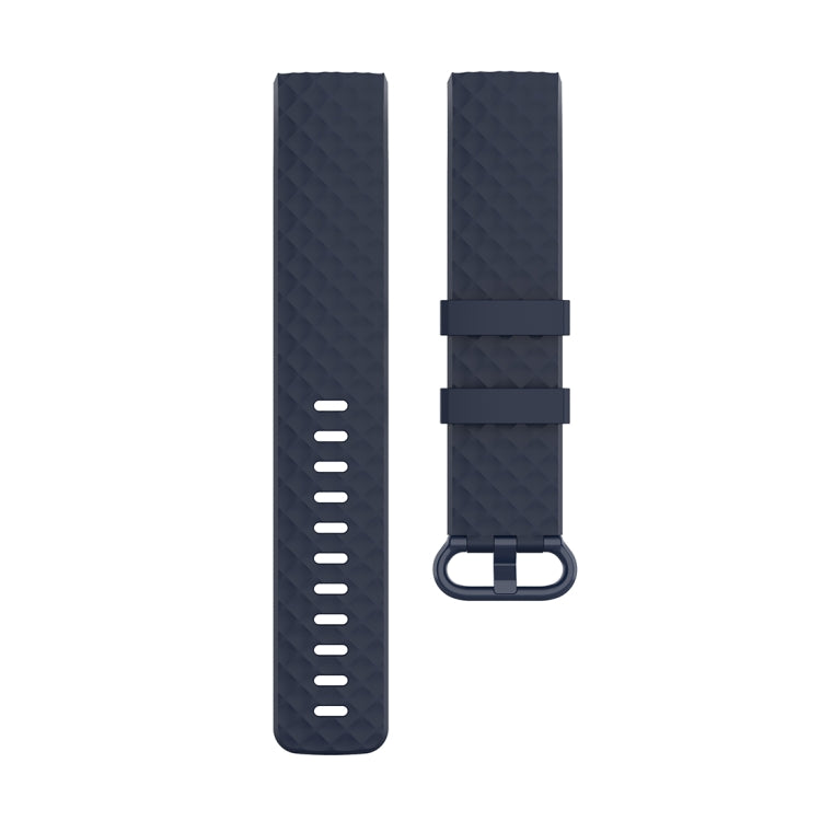Color Buckle TPU Wrist Strap Watch Band for Fitbit Charge 4 / Charge 3 / Charge 3 SE, Size: L(Navy Blue) by bashfashion