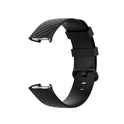 Color Buckle TPU Wrist Strap Watch Band for Fitbit Charge 4 / Charge 3 / Charge 3 SE, Size: L(Black) by bashfashion
