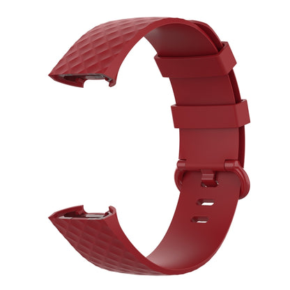 Color Buckle TPU Wrist Strap Watch Band for Fitbit Charge 4 / Charge 3 / Charge 3 SE, Size: L(Red) by bashfashion