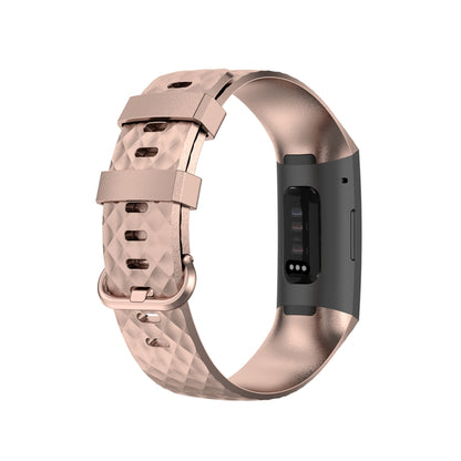 Color Buckle TPU Wrist Strap Watch Band for Fitbit Charge 4 / Charge 3 / Charge 3 SE, Size: L(Rose Gold) by bashfashion