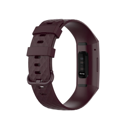 Color Buckle TPU Wrist Strap Watch Band for Fitbit Charge 4 / Charge 3 / Charge 3 SE, Size: L(Rosewood) by bashfashion
