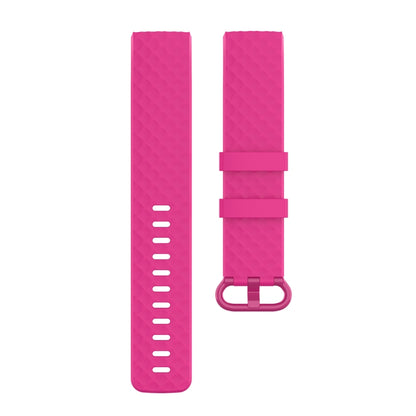 Color Buckle TPU Wrist Strap Watch Band for Fitbit Charge 4 / Charge 3 / Charge 3 SE, Size: L(Rose Red) by bashfashion