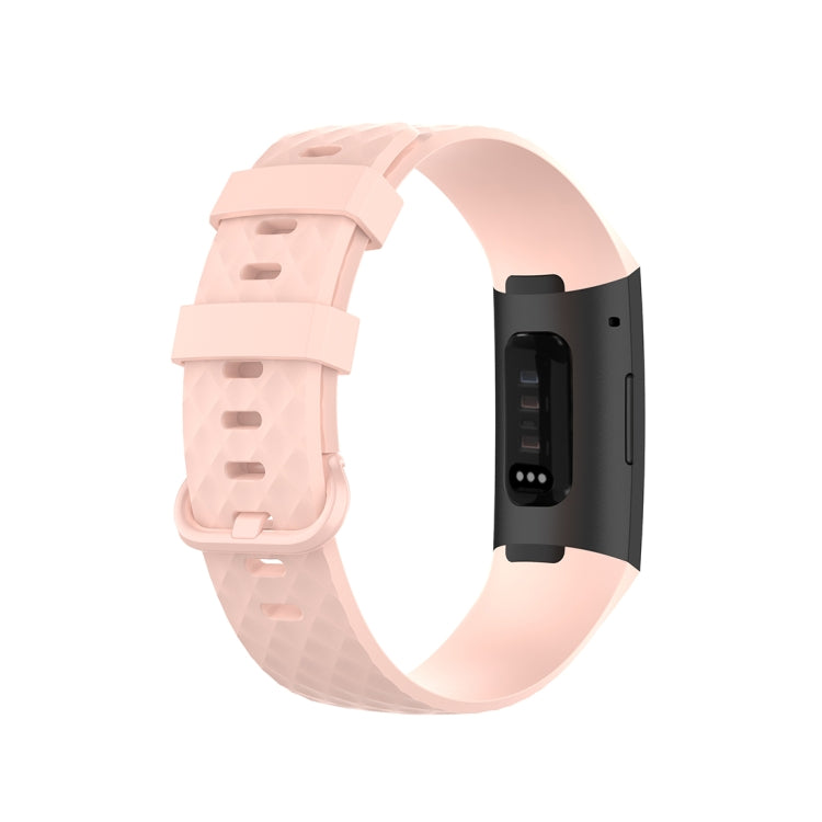 Color Buckle TPU Wrist Strap Watch Band for Fitbit Charge 4 / Charge 3 / Charge 3 SE, Size: L(Light Pink) by bashfashion