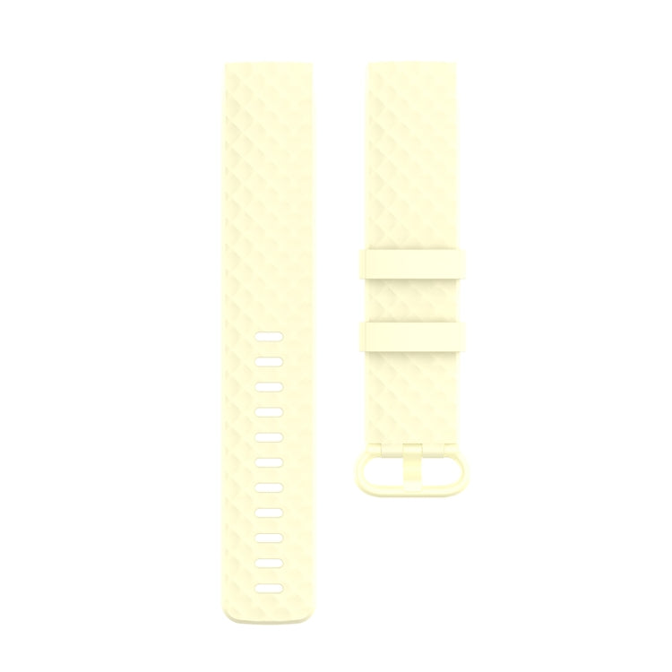 Color Buckle TPU Wrist Strap Watch Band for Fitbit Charge 4 / Charge 3 / Charge 3 SE, Size: L(Light Yellow) by bashfashion