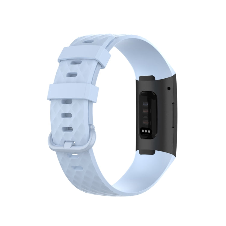 Color Buckle TPU Wrist Strap Watch Band for Fitbit Charge 4 / Charge 3 / Charge 3 SE, Size: L(Light Blue) by bashfashion