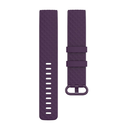 Color Buckle TPU Wrist Strap Watch Band for Fitbit Charge 4 / Charge 3 / Charge 3 SE, Size: L(Dark Purple) by bashfashion