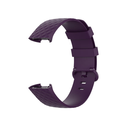 Color Buckle TPU Wrist Strap Watch Band for Fitbit Charge 4 / Charge 3 / Charge 3 SE, Size: L(Dark Purple) by bashfashion