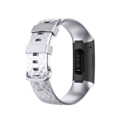 Color Buckle TPU Wrist Strap Watch Band for Fitbit Charge 4 / Charge 3 / Charge 3 SE, Size: L(Silver) by bashfashion