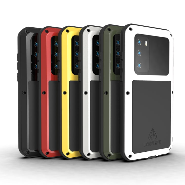 For Huawei P40 LOVE MEI Metal Shockproof Waterproof Dustproof Protective Case(Yellow) by LOVE MEI