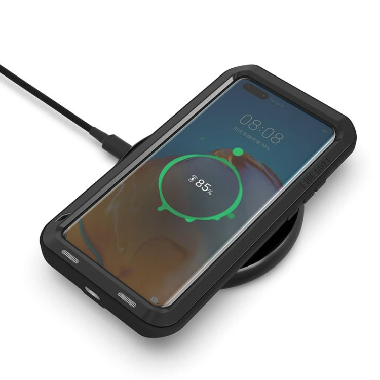 For Huawei P40 Pro LOVE MEI Metal Shockproof Waterproof Dustproof Protective Case(Black) by LOVE MEI