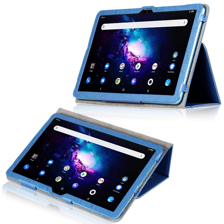 For TCL 10 TabMax 4G Printed Leather Tablet Case with Holder(Blue) by bashfashion
