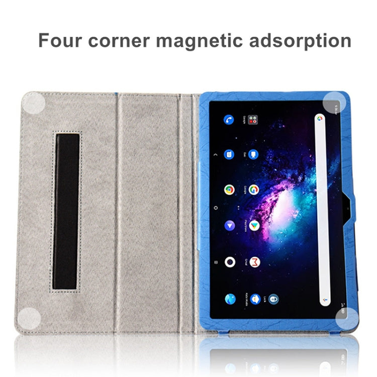 For TCL 10 TabMax 4G Printed Leather Tablet Case with Holder(Blue) by bashfashion