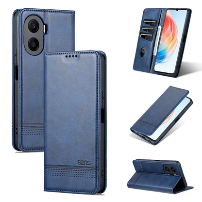 For Honor Play 40 Plus AZNS Magnetic Calf Texture Flip Leather Phone Case(Dark Blue) by AZNS