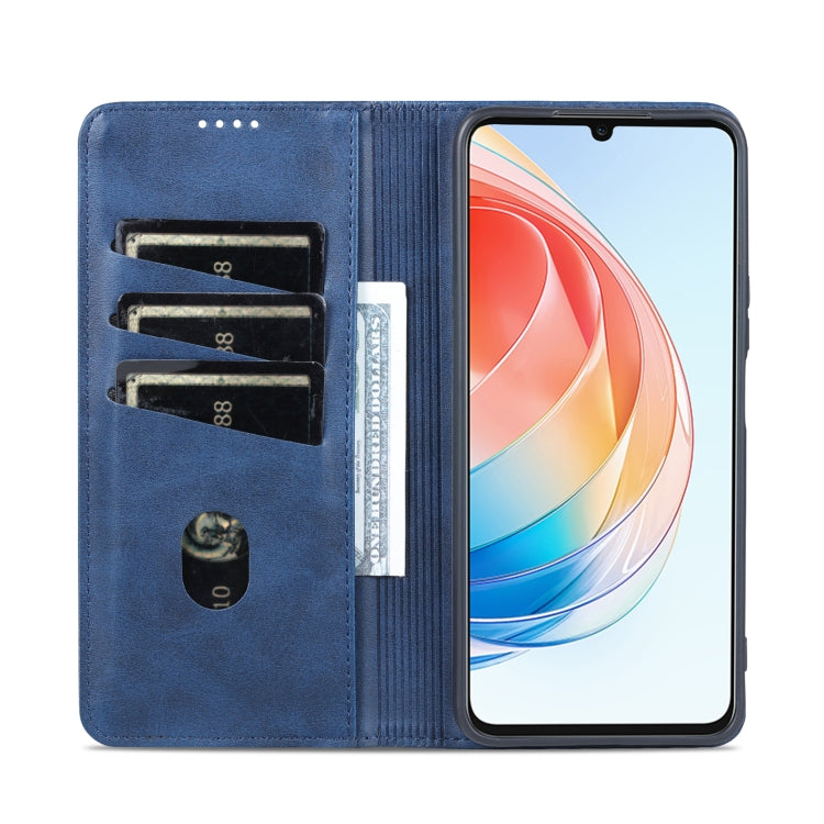 For Honor Play 40 Plus AZNS Magnetic Calf Texture Flip Leather Phone Case(Dark Blue) by AZNS