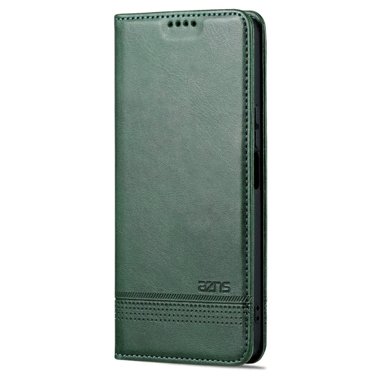 For Honor Play 40 Plus AZNS Magnetic Calf Texture Flip Leather Phone Case(Dark Green) by AZNS