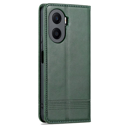 For Honor Play 40 Plus AZNS Magnetic Calf Texture Flip Leather Phone Case(Dark Green) by AZNS