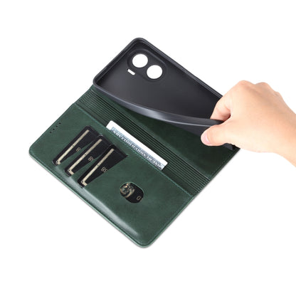 For Honor Play 40 Plus AZNS Magnetic Calf Texture Flip Leather Phone Case(Dark Green) by AZNS