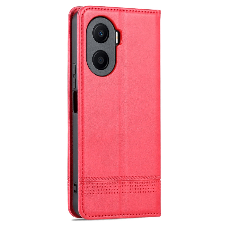 For Honor Play 40 Plus AZNS Magnetic Calf Texture Flip Leather Phone Case(Red) by AZNS