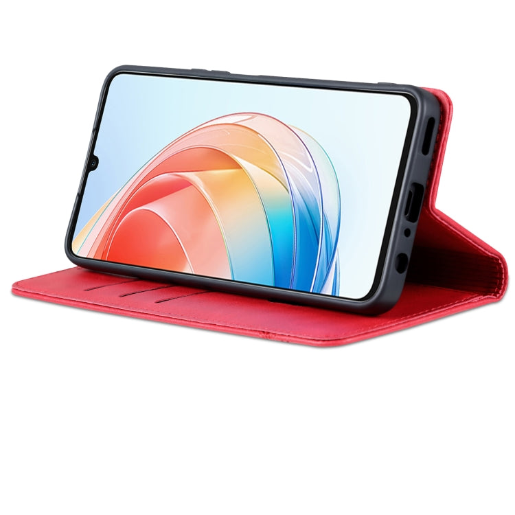 For Honor Play 40 Plus AZNS Magnetic Calf Texture Flip Leather Phone Case(Red) by AZNS