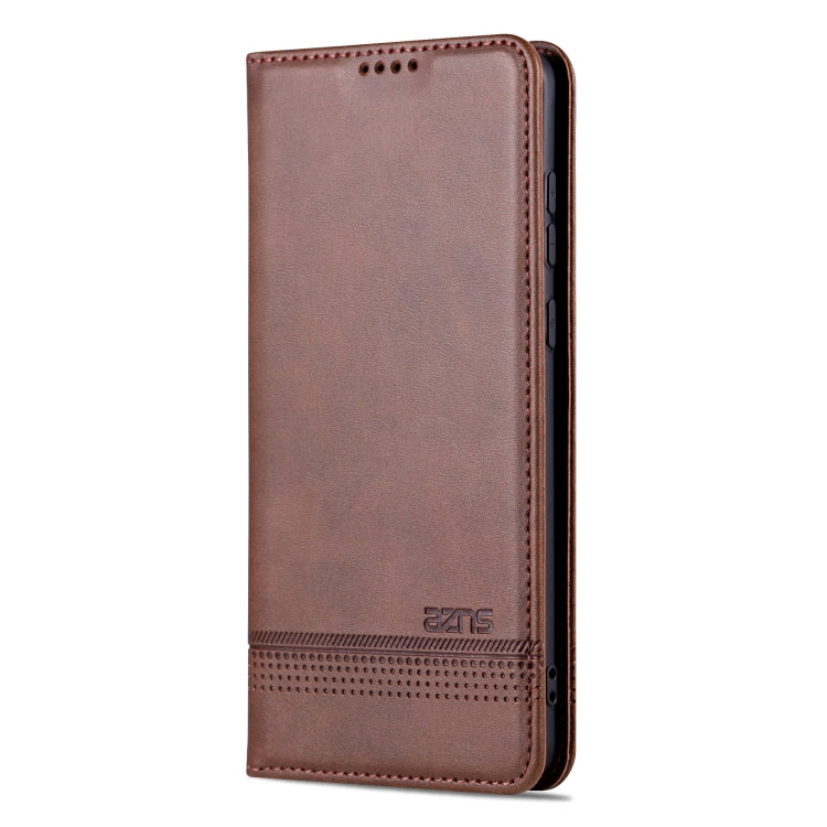 For Huawei Mate 50 / Mate 50E AZNS Magnetic Calf Texture Flip Leather Phone Case(Dark Brown) by AZNS