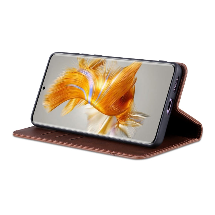 For Huawei Mate 50 / Mate 50E AZNS Magnetic Calf Texture Flip Leather Phone Case(Dark Brown) by AZNS