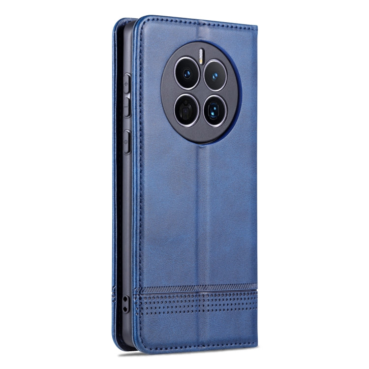 For Huawei Mate 50 / Mate 50E AZNS Magnetic Calf Texture Flip Leather Phone Case(Dark Blue) by AZNS