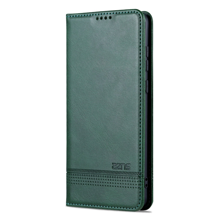 For Huawei Mate 50 / Mate 50E AZNS Magnetic Calf Texture Flip Leather Phone Case(Dark Green) by AZNS