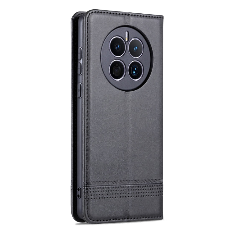 For Huawei Mate 50 / Mate 50E AZNS Magnetic Calf Texture Flip Leather Phone Case(Black) by AZNS