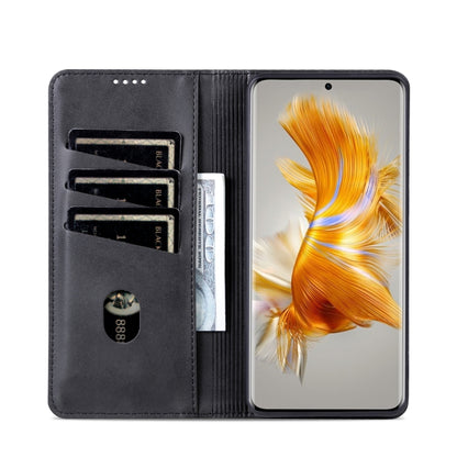 For Huawei Mate 50 / Mate 50E AZNS Magnetic Calf Texture Flip Leather Phone Case(Black) by AZNS