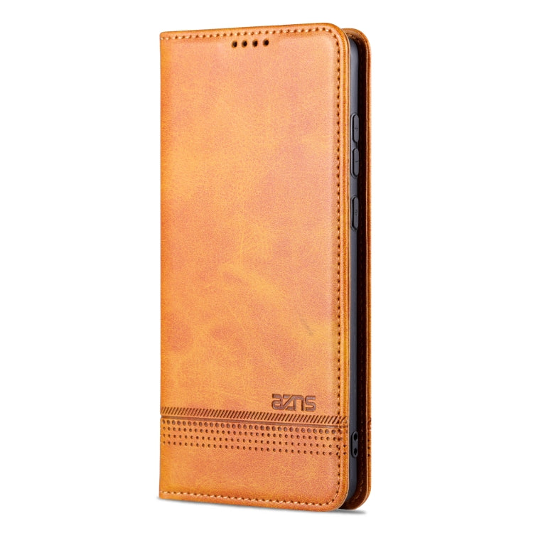 For Huawei Mate 50 Pro AZNS Magnetic Calf Texture Flip Leather Phone Case(Light Brown) by AZNS