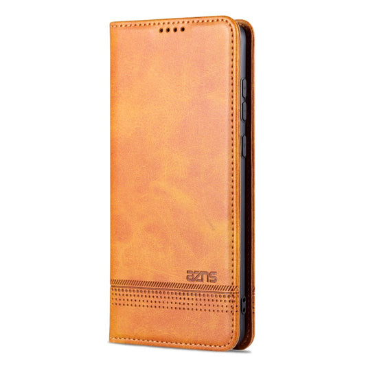 For Huawei Mate 50 Pro AZNS Magnetic Calf Texture Flip Leather Phone Case(Light Brown) by AZNS