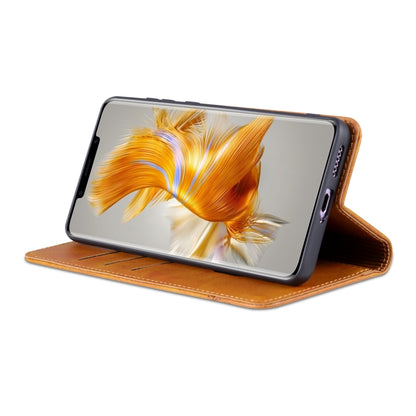 For Huawei Mate 50 Pro AZNS Magnetic Calf Texture Flip Leather Phone Case(Light Brown) by AZNS