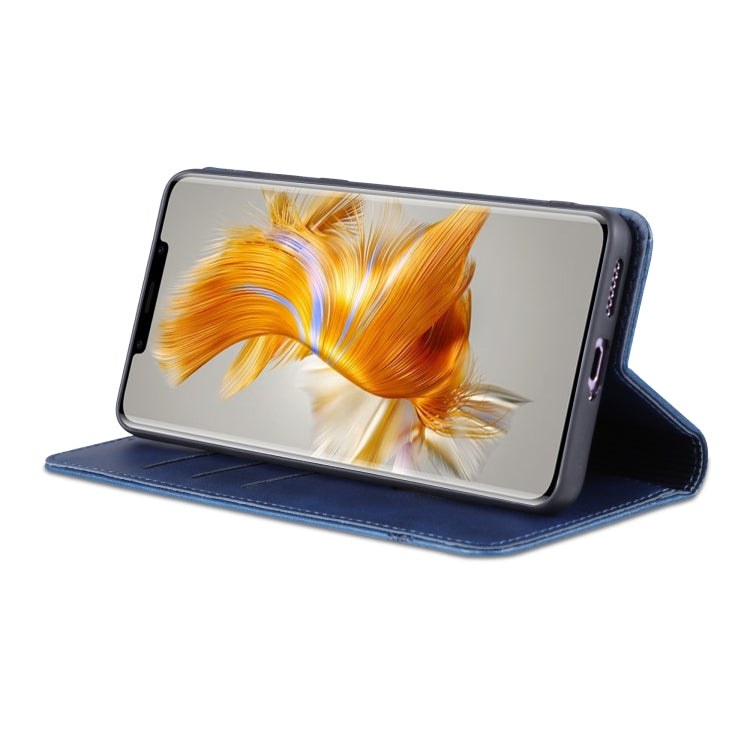 For Huawei Mate 50 Pro AZNS Magnetic Calf Texture Flip Leather Phone Case(Dark Blue) by AZNS