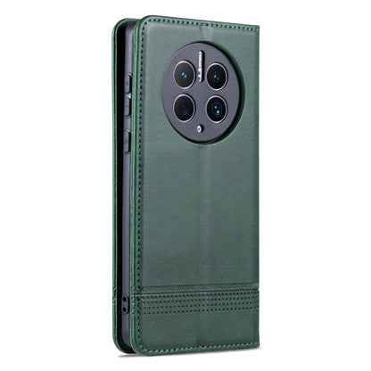 For Huawei Mate 50 Pro AZNS Magnetic Calf Texture Flip Leather Phone Case(Dark Green) by AZNS