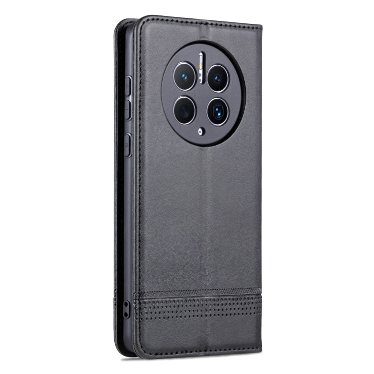 For Huawei Mate 50 Pro AZNS Magnetic Calf Texture Flip Leather Phone Case(Black) by AZNS