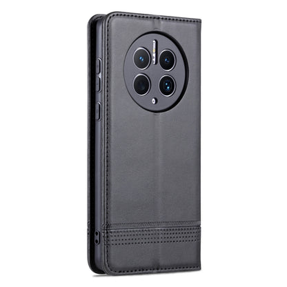 For Huawei Mate 50 Pro AZNS Magnetic Calf Texture Flip Leather Phone Case(Black) by AZNS