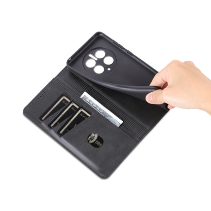 For Huawei Mate 50 Pro AZNS Magnetic Calf Texture Flip Leather Phone Case(Black) by AZNS