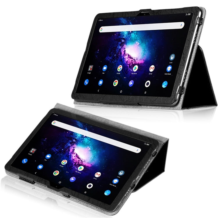 For TCL Tab Pro 5G Flower Embossed Leather Tablet Case with Holder(Black) by bashfashion