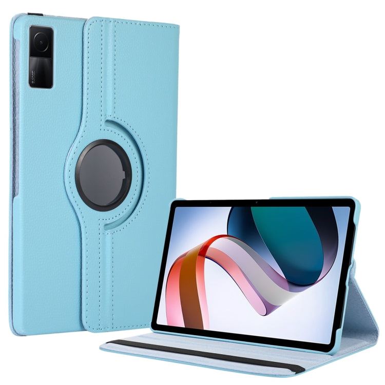 For Xiaomi Redmi Pad 10.61 360 Degree Rotation Litchi Texture Leather Tablet Case(Sky Blue) by bashfashion