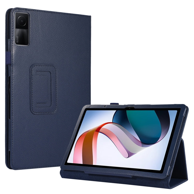 For Xiaomi Redmi Pad 10.61 Litchi Texture Leather Tablet Case with Holder(Dark Blue) by bashfashion