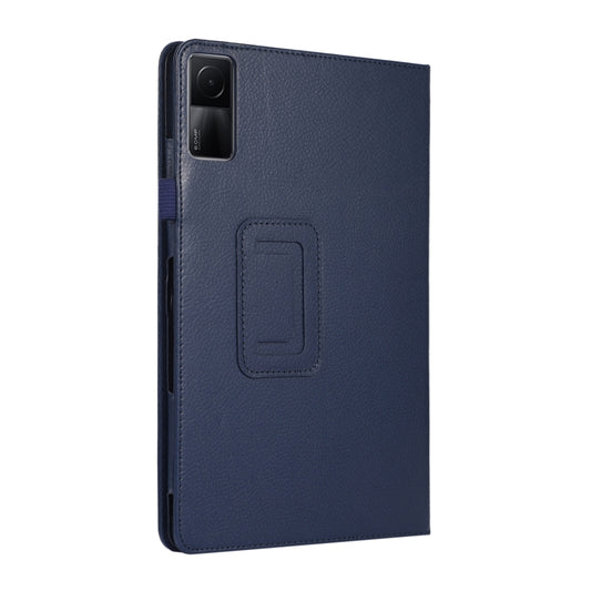 For Xiaomi Redmi Pad 10.61 Litchi Texture Leather Tablet Case with Holder(Dark Blue) by bashfashion